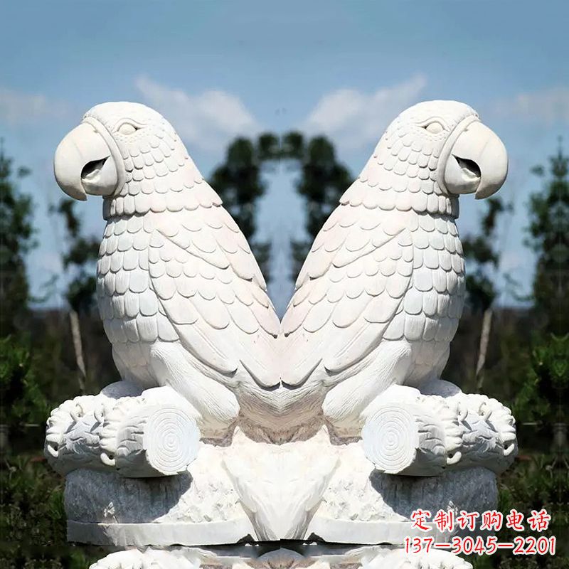 威海汉白玉鹦鹉石雕