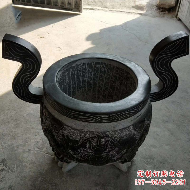 威海黑色石雕香炉