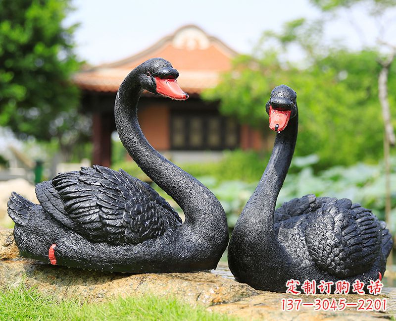 威海黑天鹅玻璃钢仿真雕塑