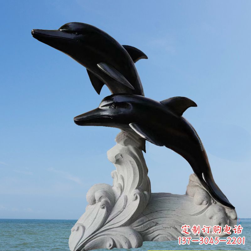威海黑曜石海豚石雕,让您的家园更加精美