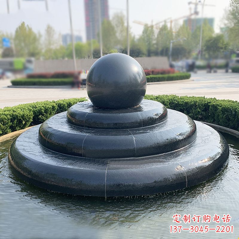 威海黑曜石风水球:精美雕塑装点繁华都市
