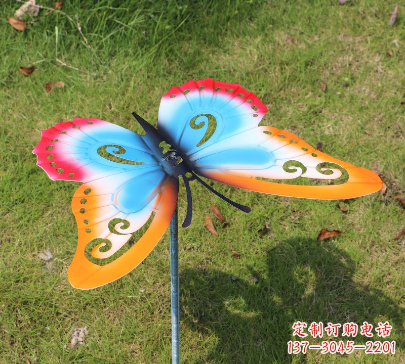威海红橙蓝不锈钢蝴蝶雕塑