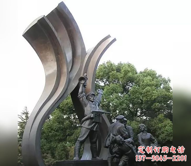 威海红军胜利广场景观铜雕