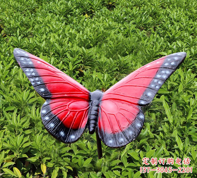 威海红色玻璃钢蝴蝶雕塑