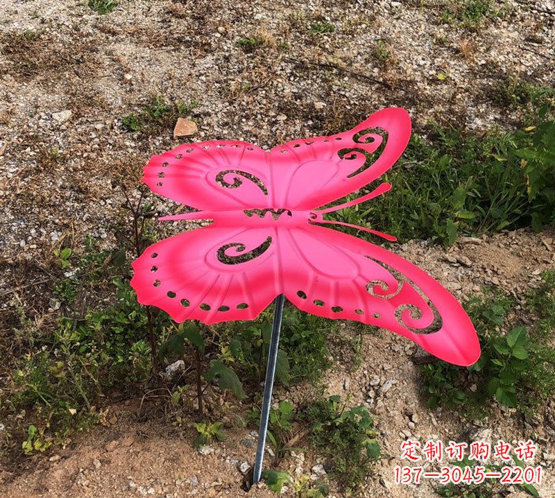 威海红色铁艺不锈钢蝴蝶雕塑