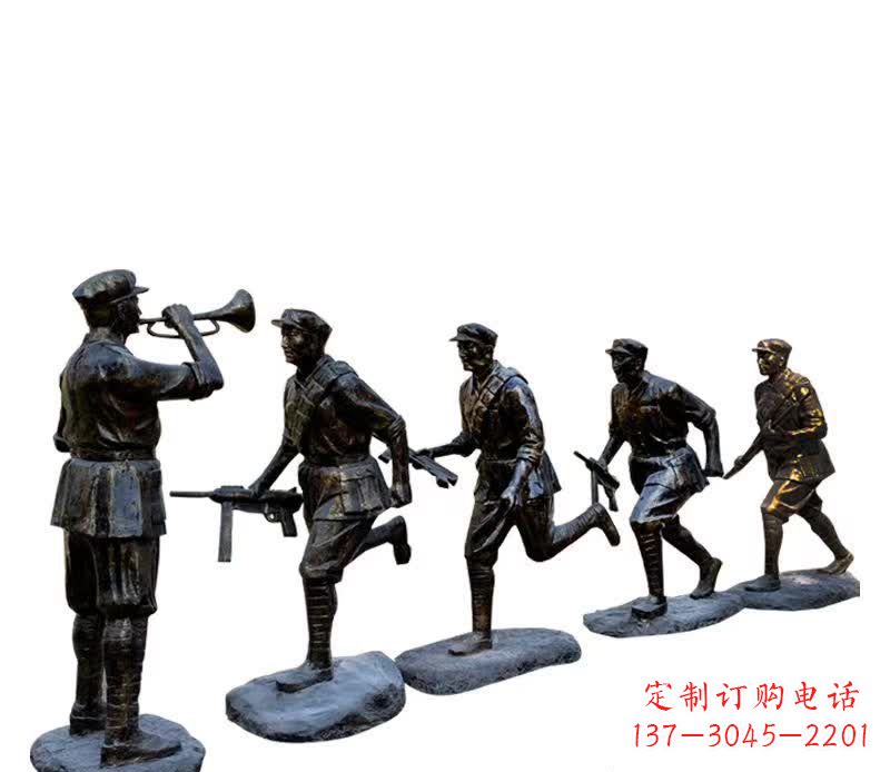威海传承红色精神,红军铜雕震撼人心