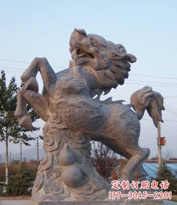 威海精美独特的麒麟神兽石雕