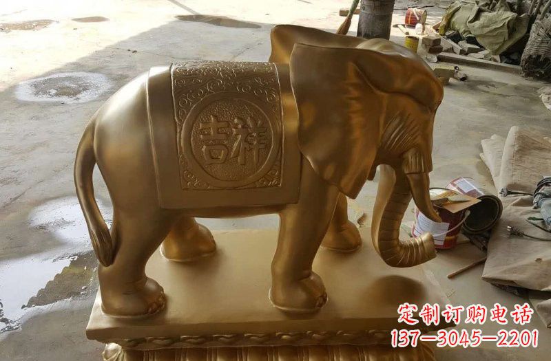 威海湖南玻璃钢仿铜大象雕塑,为您展示艺术之美