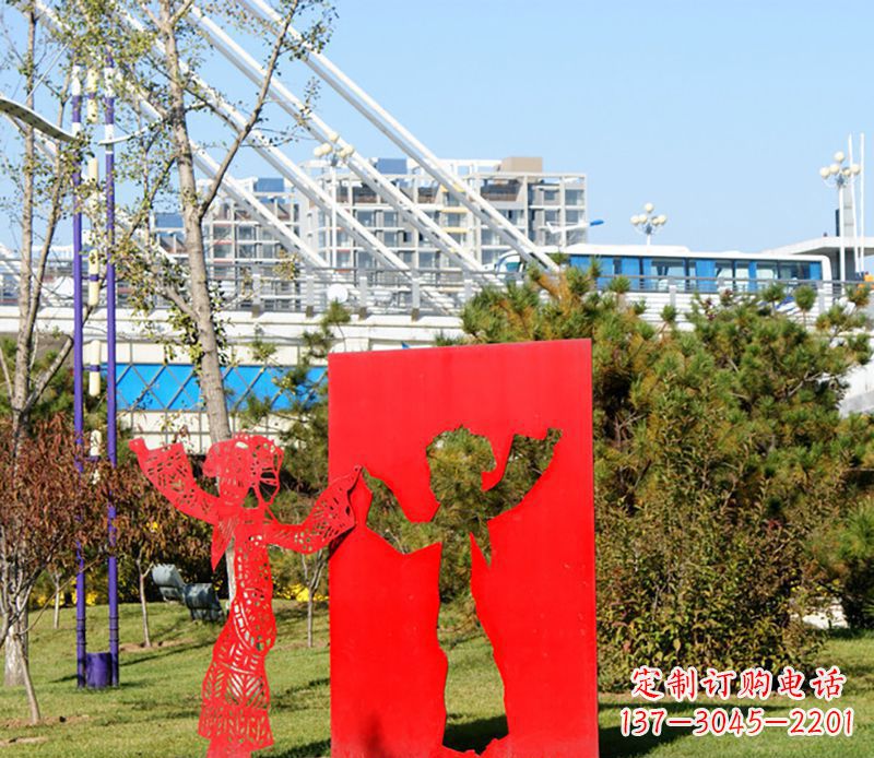 威海全新设计:不锈钢皮影戏雕塑