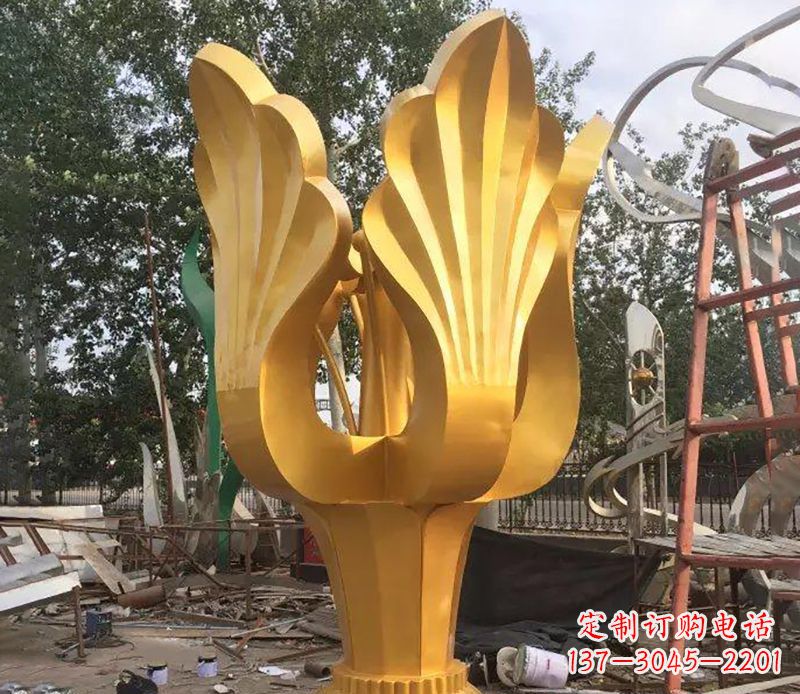 威海精美紫荆花不锈钢雕塑