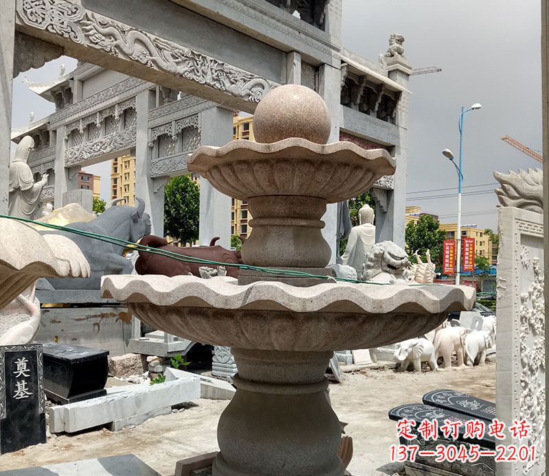 威海户外多层喷泉石雕 (4)