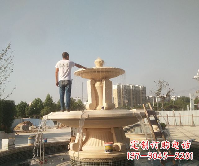 威海艺术喷泉石雕,实现室外屋顶空间美化
