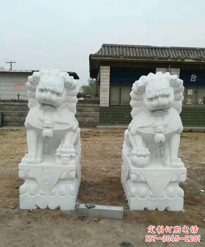 威海户外镇宅石雕狮子