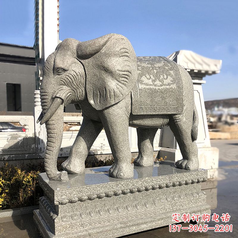 威海花岗岩大象石雕,融合古典与现代的艺术精品