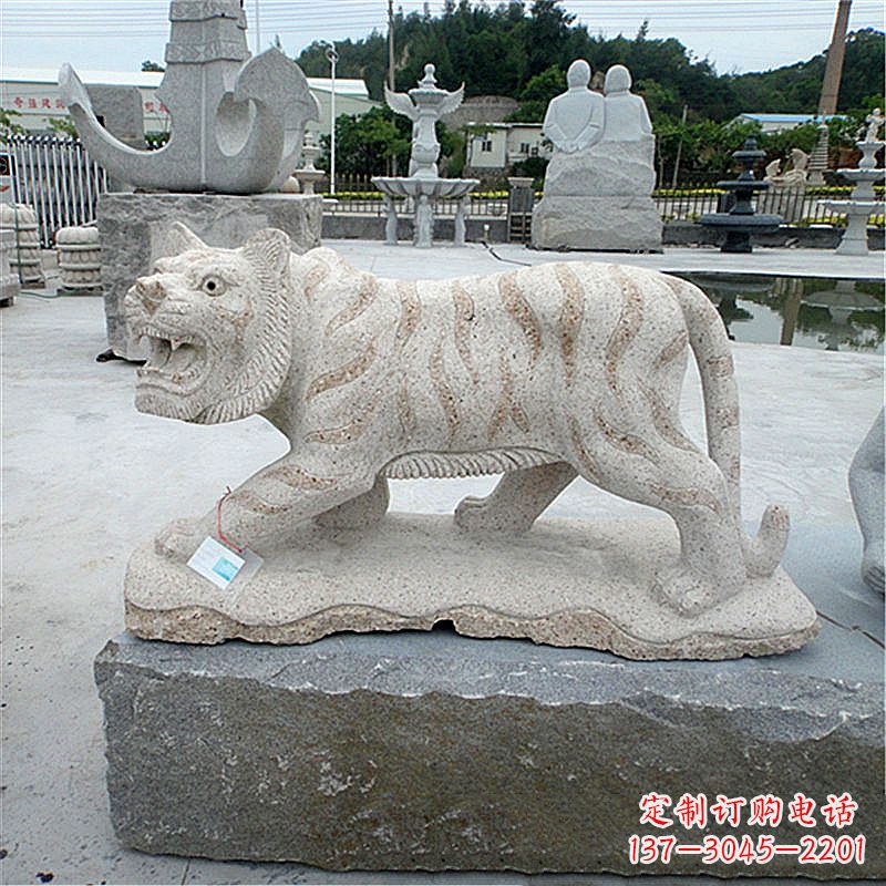 威海花岗岩老虎石雕,精美细节精雕细琢