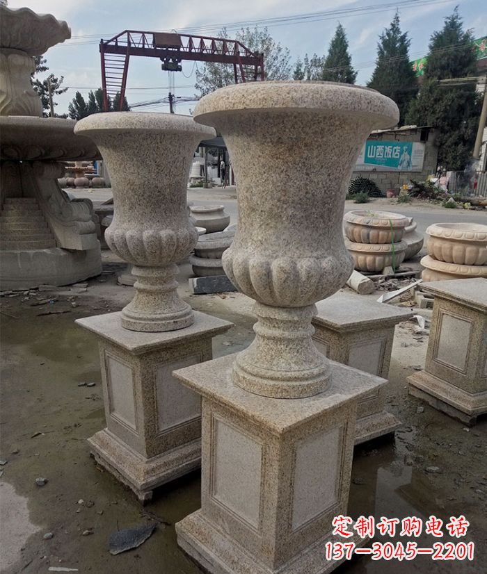 威海花岗岩欧式花钵花盆雕塑