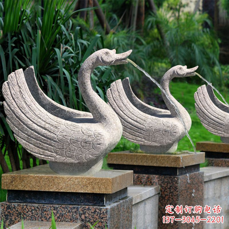 威海尊贵的花岗岩天鹅喷水雕塑