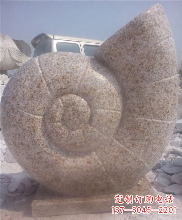 威海花岗岩蜗牛石雕|质感细腻的蜗牛雕塑