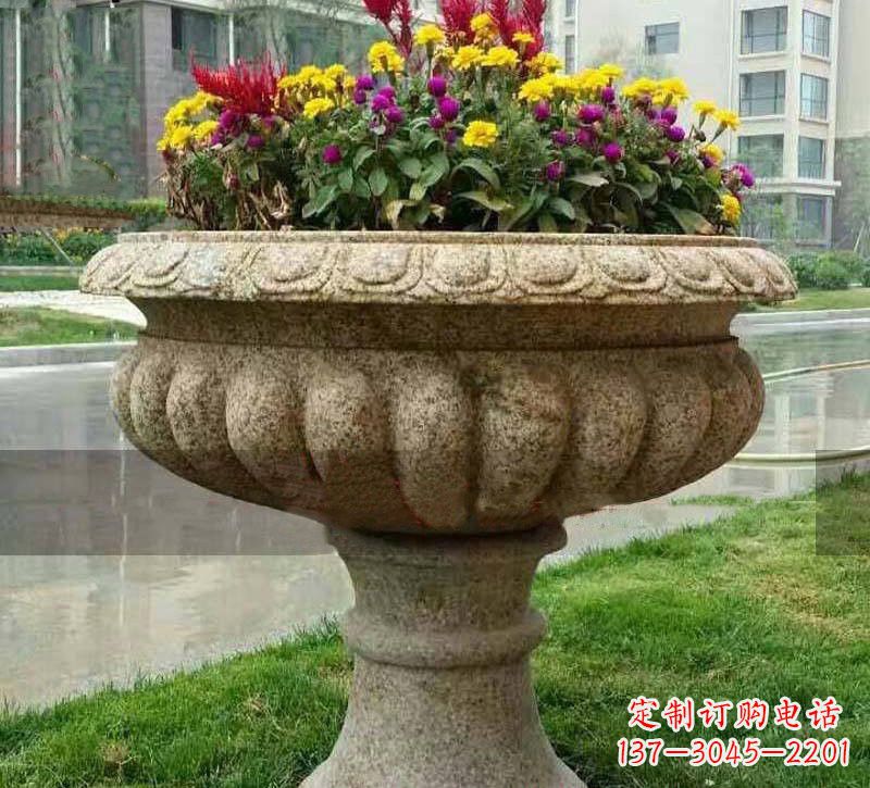 威海花岗岩小区花盆石雕,精美绝伦