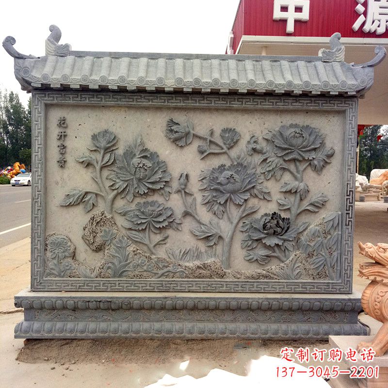 威海精致影壁雕塑,贵宾大门落成仪式与祥和气息并存