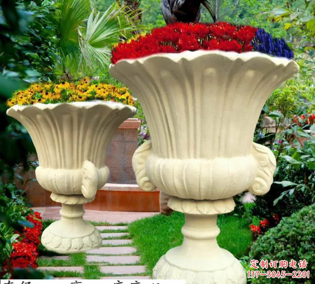 威海花园景观花盆石雕
