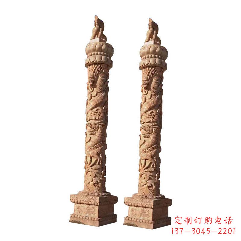 威海华表盘龙柱石雕