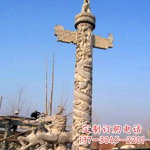威海象征古老华夏文化的华表柱子雕塑