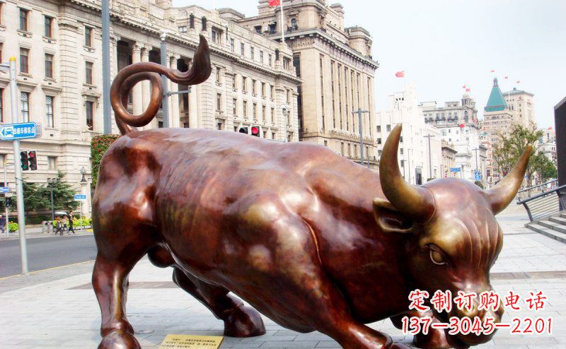 威海华尔街牛招财牛铜雕,拥有力量的象征