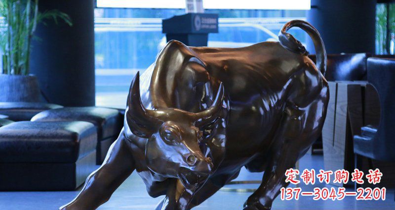 威海华尔街牛招财铜雕——精美装点空间,招财进宝