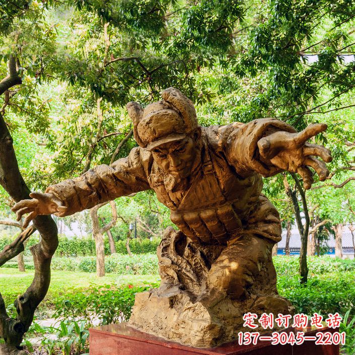 威海中领雕塑:黄继光铜雕著名抗战英雄雕像