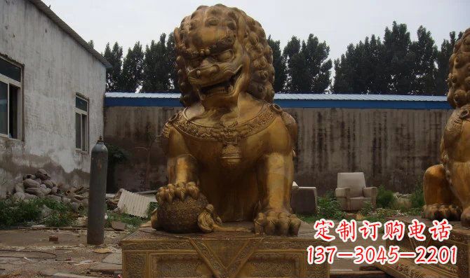 威海黄铜狮子雕塑,让您的空间更加华贵