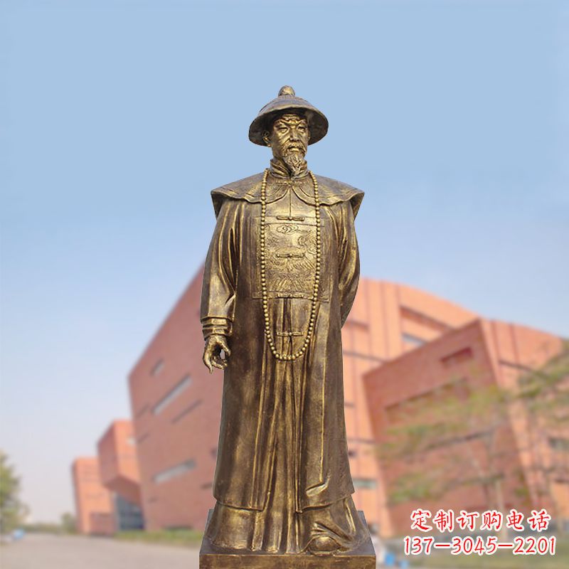 威海黄铜曾国藩铸铜雕像-学校校园历史文化名人著名民族英雄人物雕塑