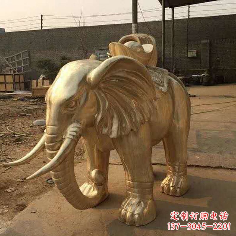 威海为人民带来精美的黄铜大象雕塑