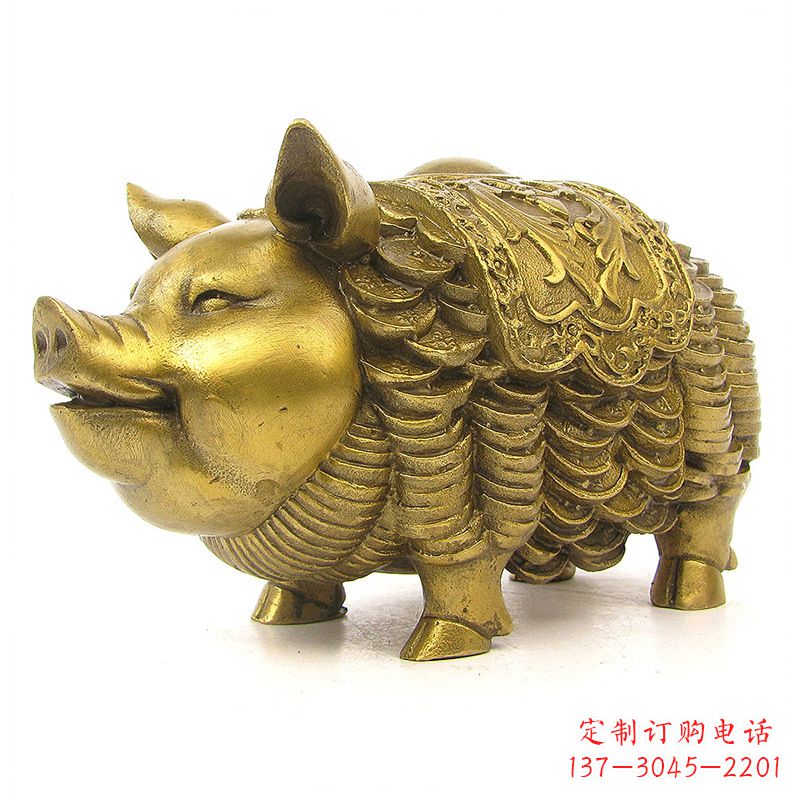 威海欢迎招财猪,用黄铜打造新年祝福