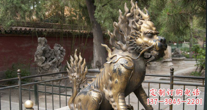 威海钜惠雅致:优质黄铜铸铜麒麟雕塑
