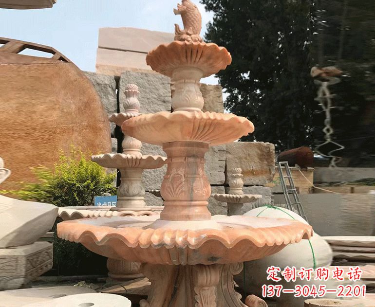 威海黄锈石喷泉雕塑