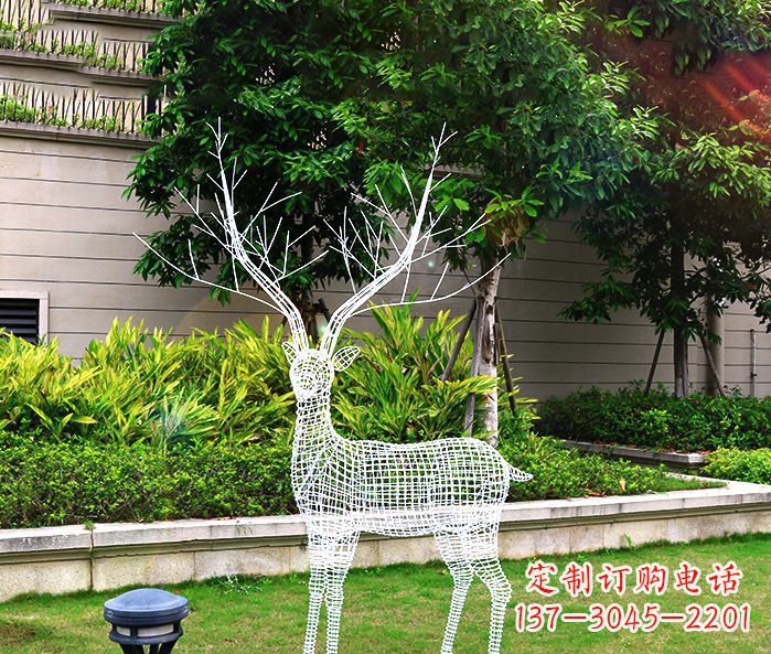 威海创造魅力的麋鹿不锈钢雕塑