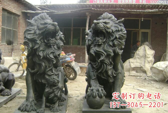 威海高质量铜制狮子雕塑