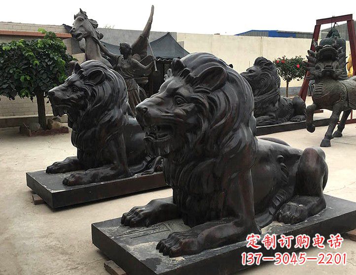 威海汇丰手工铸铜狮子雕塑