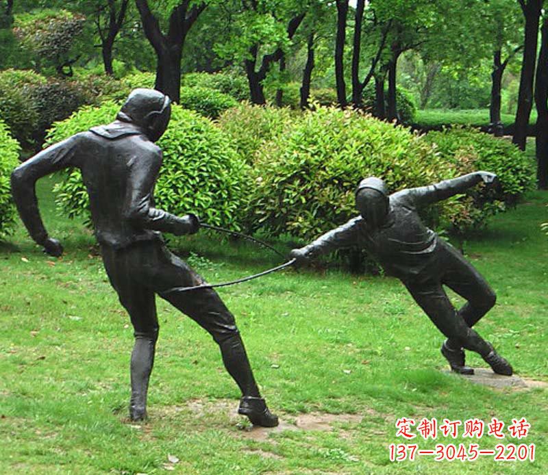 威海击剑运动员铜雕