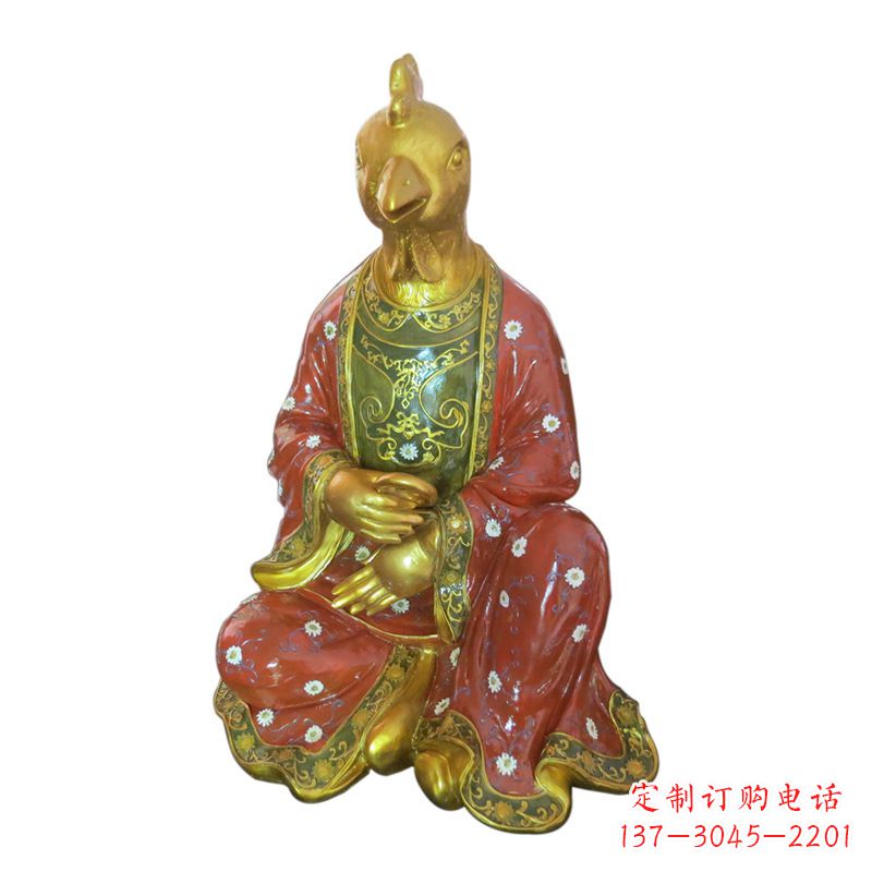 威海玻璃钢彩绘生肖雕塑