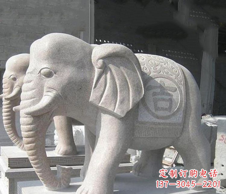 威海吉祥大理石大象雕塑,古典雅致、品质优质