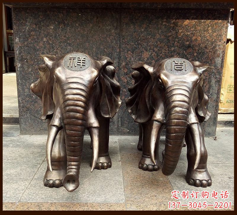 威海传承文化铸就完美雕塑——吉祥大象铜雕
