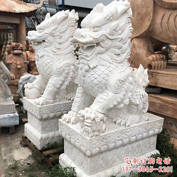 威海财富守护神:吉祥纳福麒麟石雕