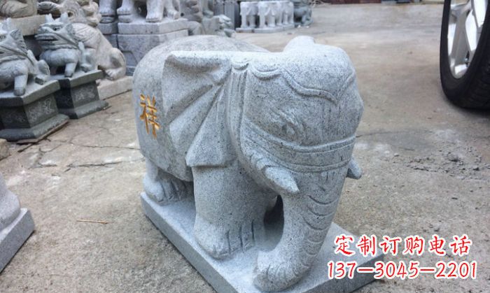 威海吉祥如意大象大理石门口石雕