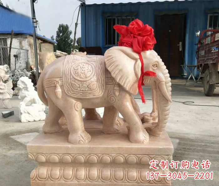 威海欣赏晚霞红,给家里添大象雕塑