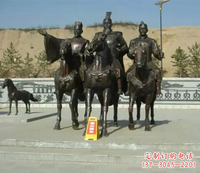 威海中领雕塑:骑马广场铜雕作品