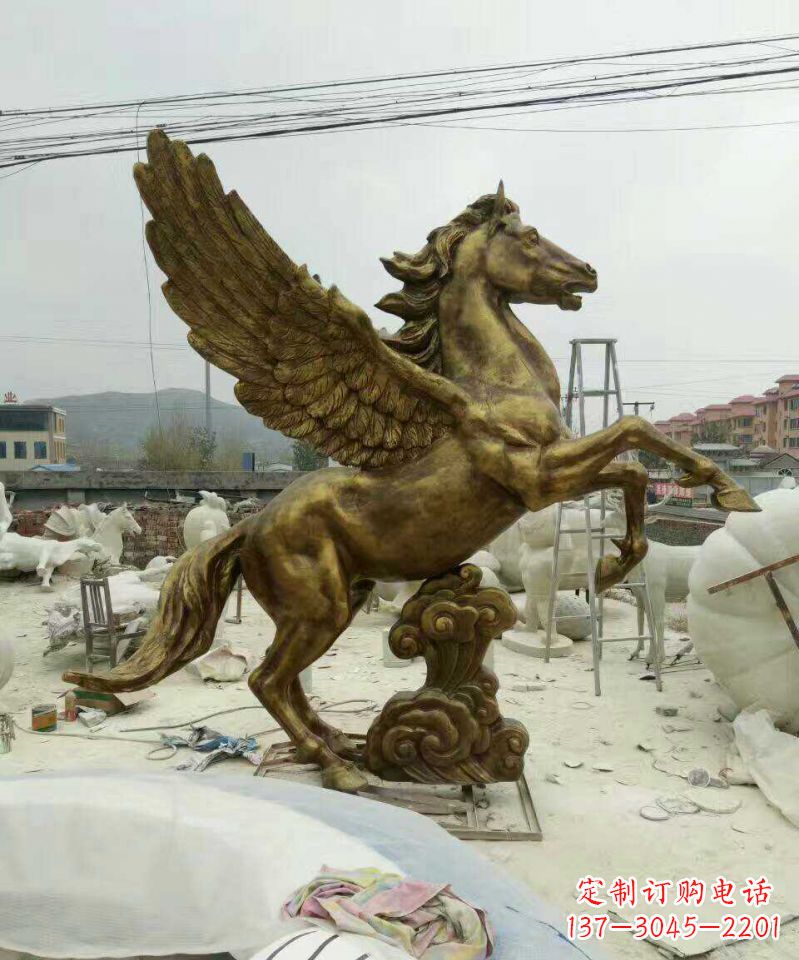 威海祥云飞马铜雕,艺术品之美