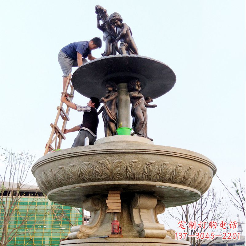 威海精美金蝉石喷泉雕塑