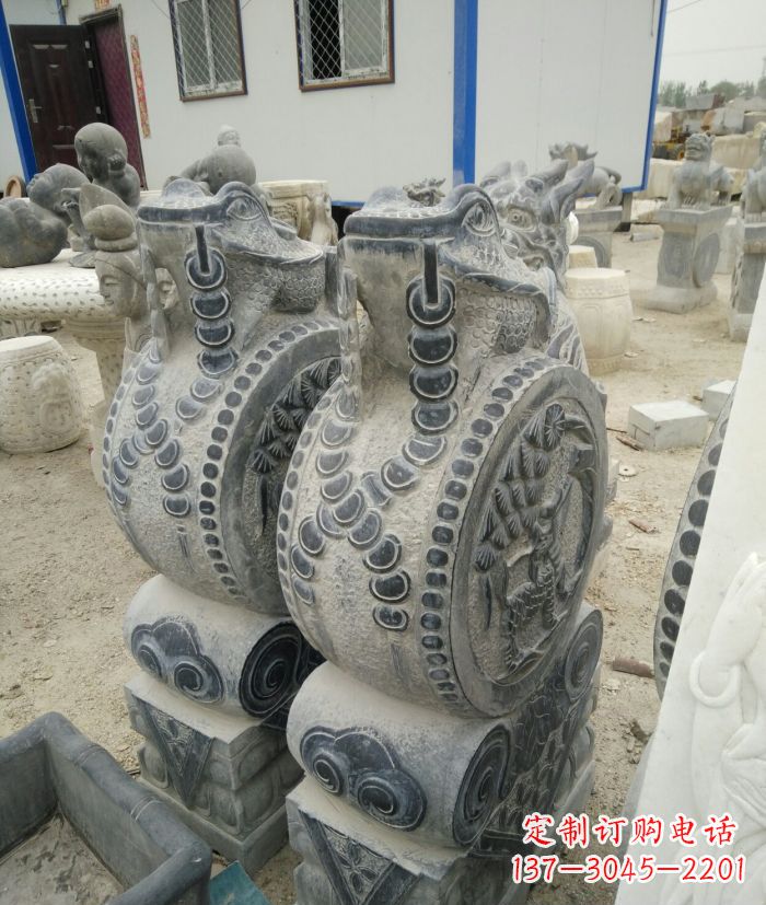 威海古韵深远,金蟾抱鼓石仿古门墩雕塑